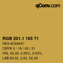 カラーコード: RGB 201.1 165 71 | qconv.com