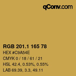 カラーコード: RGB 201.1 165 78 | qconv.com