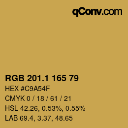 カラーコード: RGB 201.1 165 79 | qconv.com