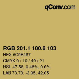 Color code: RGB 201.1 180.8 103 | qconv.com
