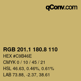 Color code: RGB 201.1 180.8 110 | qconv.com