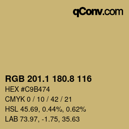 Color code: RGB 201.1 180.8 116 | qconv.com