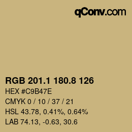 Color code: RGB 201.1 180.8 126 | qconv.com