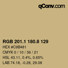 Color code: RGB 201.1 180.8 129 | qconv.com