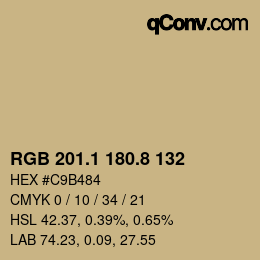 Farbcode: RGB 201.1 180.8 132 | qconv.com