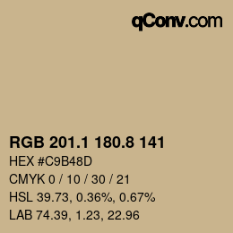 Color code: RGB 201.1 180.8 141 | qconv.com