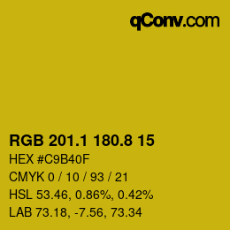 カラーコード: RGB 201.1 180.8 15 | qconv.com