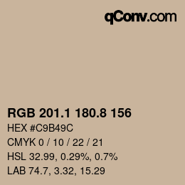 Color code: RGB 201.1 180.8 156 | qconv.com