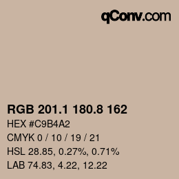 Código de color: RGB 201.1 180.8 162 | qconv.com