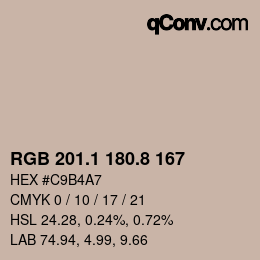 Color code: RGB 201.1 180.8 167 | qconv.com