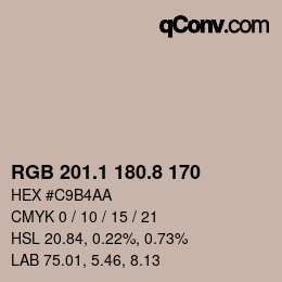 Color code: RGB 201.1 180.8 170 | qconv.com
