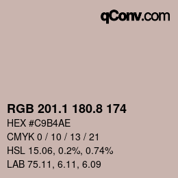 Color code: RGB 201.1 180.8 174 | qconv.com