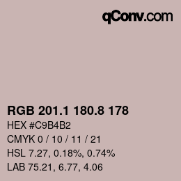 Color code: RGB 201.1 180.8 178 | qconv.com
