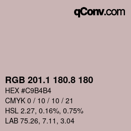 Color code: RGB 201.1 180.8 180 | qconv.com