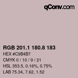 Color code: RGB 201.1 180.8 183 | qconv.com