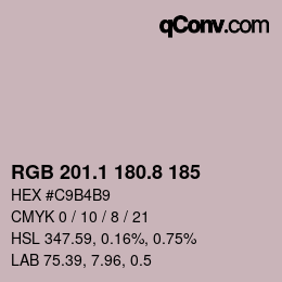 Color code: RGB 201.1 180.8 185 | qconv.com