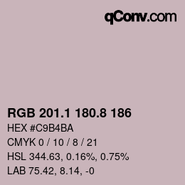 Color code: RGB 201.1 180.8 186 | qconv.com