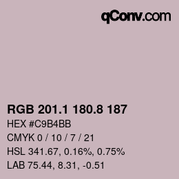 Color code: RGB 201.1 180.8 187 | qconv.com