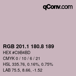 カラーコード: RGB 201.1 180.8 189 | qconv.com