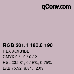 Color code: RGB 201.1 180.8 190 | qconv.com