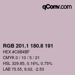 Color code: RGB 201.1 180.8 191 | qconv.com