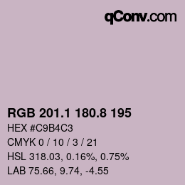 Color code: RGB 201.1 180.8 195 | qconv.com