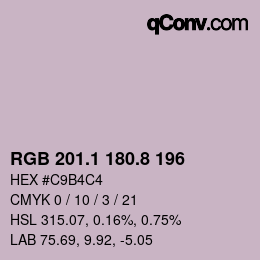 Color code: RGB 201.1 180.8 196 | qconv.com