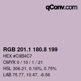 カラーコード: RGB 201.1 180.8 199 | qconv.com