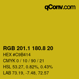 カラーコード: RGB 201.1 180.8 20 | qconv.com