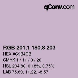 カラーコード: RGB 201.1 180.8 203 | qconv.com