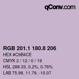 Color code: RGB 201.1 180.8 206 | qconv.com
