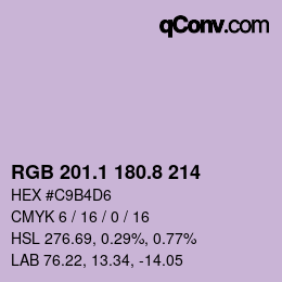 Farbcode: RGB 201.1 180.8 214 | qconv.com