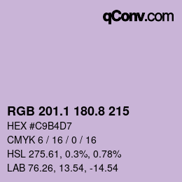 Farbcode: RGB 201.1 180.8 215 | qconv.com