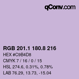 Farbcode: RGB 201.1 180.8 216 | qconv.com