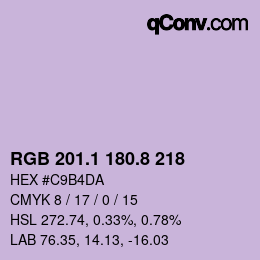 カラーコード: RGB 201.1 180.8 218 | qconv.com