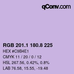 Farbcode: RGB 201.1 180.8 225 | qconv.com
