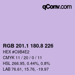 カラーコード: RGB 201.1 180.8 226 | qconv.com