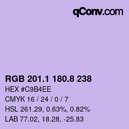 カラーコード: RGB 201.1 180.8 238 | qconv.com