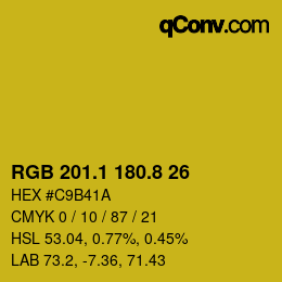 カラーコード: RGB 201.1 180.8 26 | qconv.com