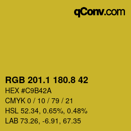 カラーコード: RGB 201.1 180.8 42 | qconv.com