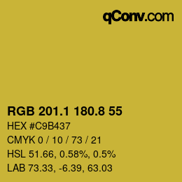 カラーコード: RGB 201.1 180.8 55 | qconv.com
