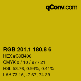 カラーコード: RGB 201.1 180.8 6 | qconv.com