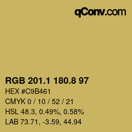 Color code: RGB 201.1 180.8 97 | qconv.com