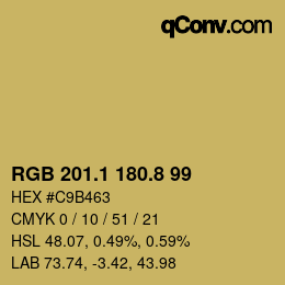Color code: RGB 201.1 180.8 99 | qconv.com