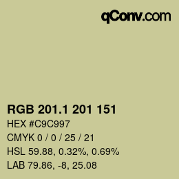 カラーコード: RGB 201.1 201 151 | qconv.com