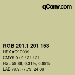 カラーコード: RGB 201.1 201 153 | qconv.com