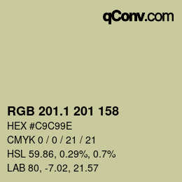 Color code: RGB 201.1 201 158 | qconv.com