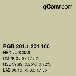 カラーコード: RGB 201.1 201 166 | qconv.com