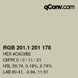 Color code: RGB 201.1 201 178 | qconv.com