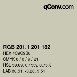 Color code: RGB 201.1 201 182 | qconv.com
